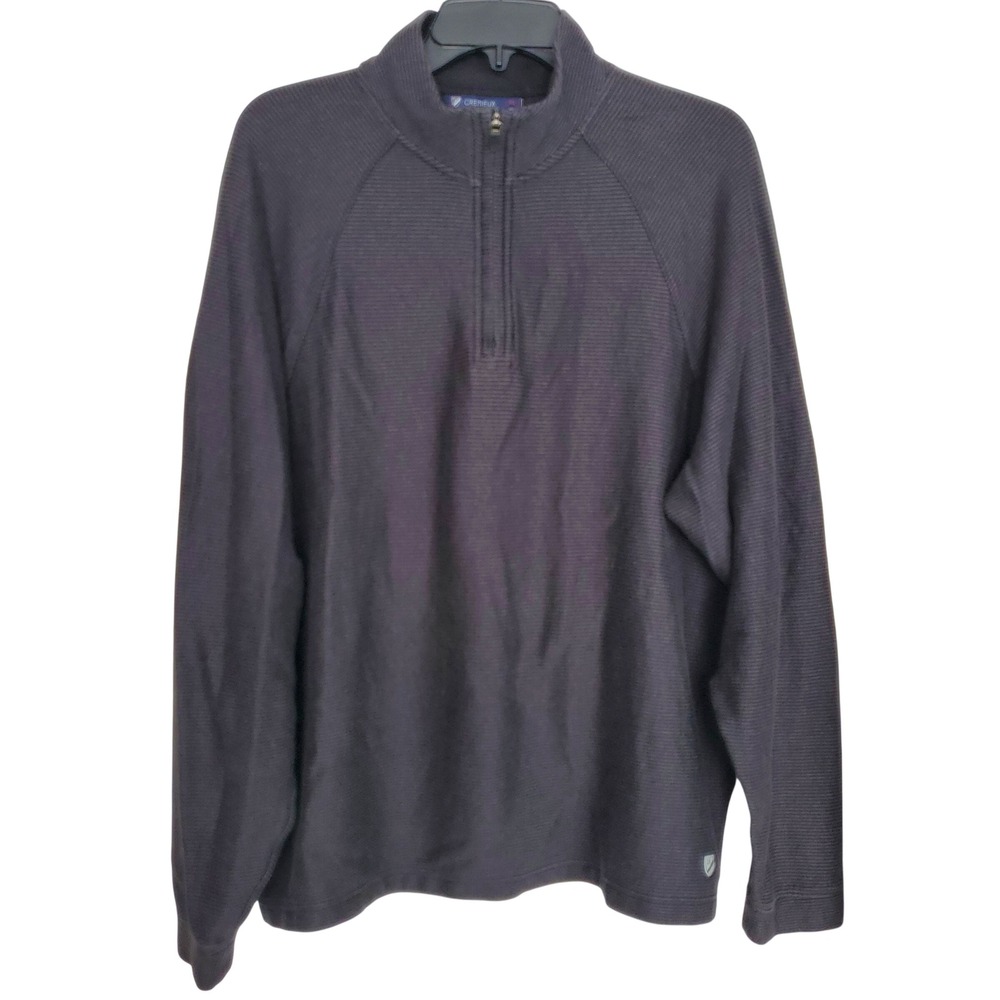CREMIEUX CLASSICS Mens‎ XL 1/4 Zip Pullover Sweater Stripe Cotton Knit Casual